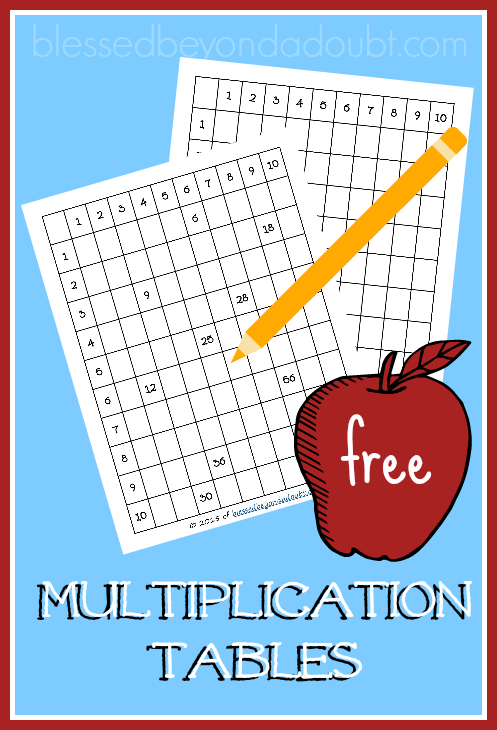 free multiplication table printables. You're student will master their multiplication table in no time.