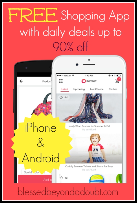 Have you downloaded the free shopping app, PatPat yet? They have daily deals up to 905 off and free shipping. Shopping just got easier for the busy mom.