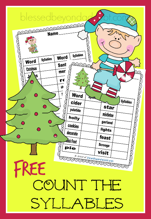 FREE Count the Syllables worksheets.