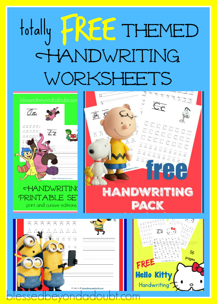A list of free handwriting worksheets to keep your child interest during handwriting practice.