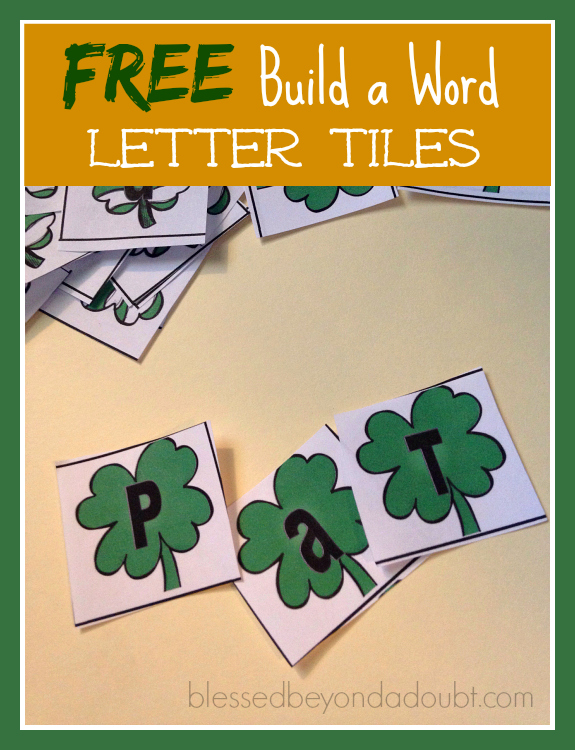 FREE St Patrick's Day letter tiles!
