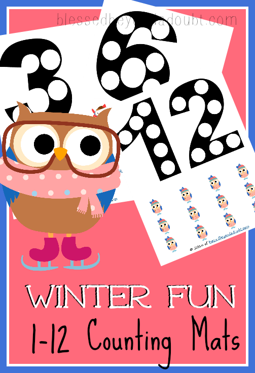 FREE Winter Owl counting mats! Super cute and keeps them busy.