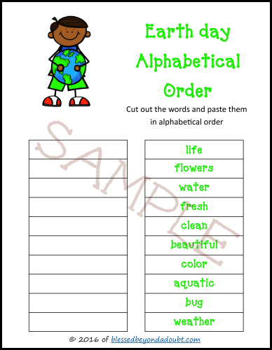 Teach ABC order with this Earth Day ABC order worksheets. A FUN homeschool resource.