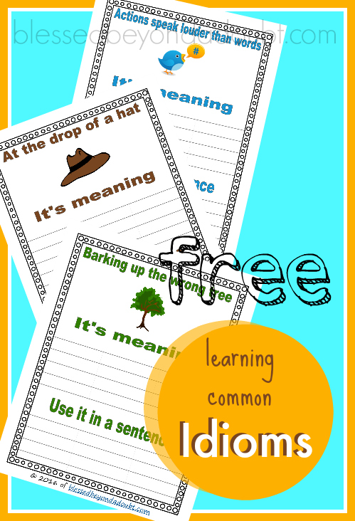 FREE Idioms worksheets! Make an Idiom notebook with these printables.