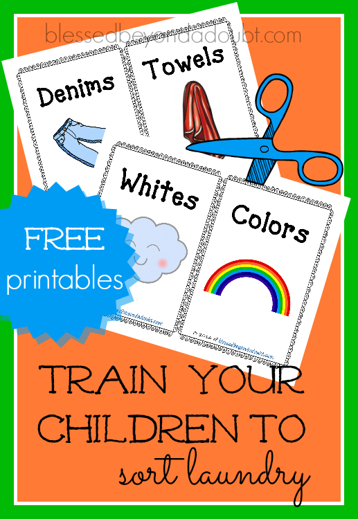 Print this FREE printables and train your children how to sort their laundry . My children have been doing this since they were toddlers. Our system works for our large family! Try it today! #TryMembersMark #ad
