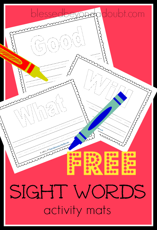 FREE sight word activity mats . My daughter loves to use play doh with them.