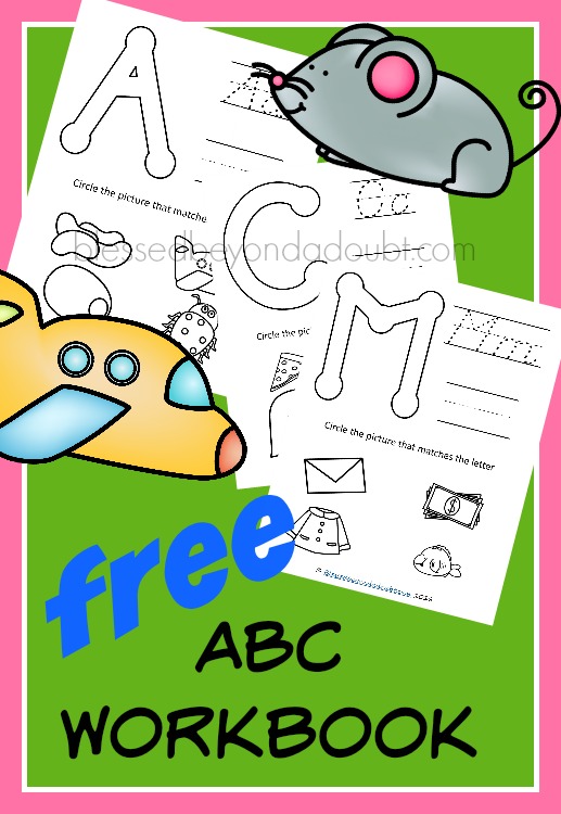 FREE abc workbook printables. These are perfect for PreK and K. Also, a great review for summer months.