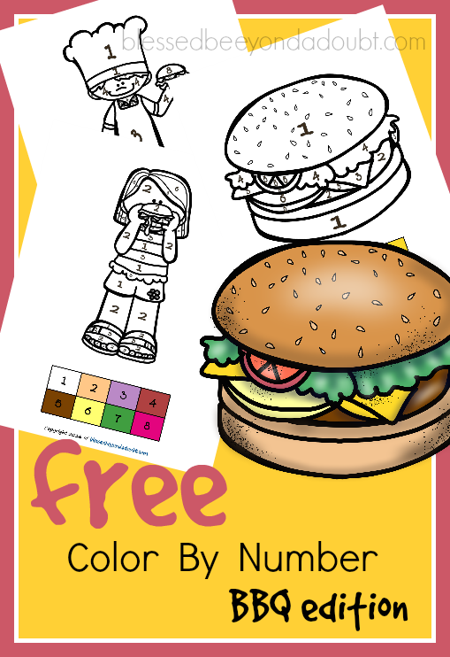 Grab these FREE color by number - BBQ edition. These are perfect for the summer months.