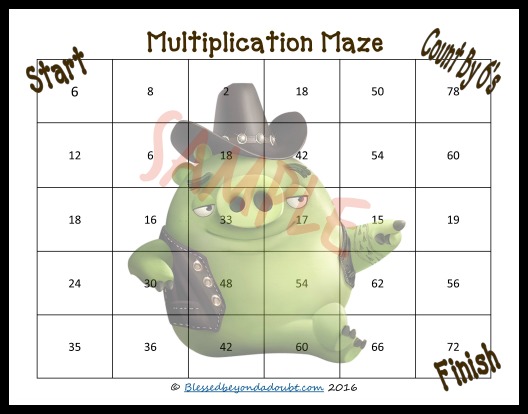 FREE Multiplication Mazes that go up to 12. These are perfect for summer practice.