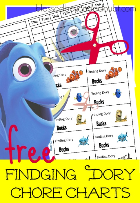 FREE Finding Dory Chore Charts with incentive bucks. Several different ones to choose from.