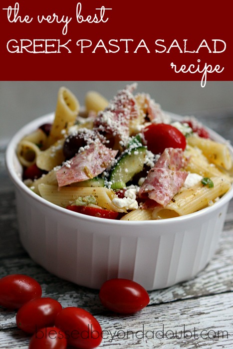Make this greek pasta salad recipe ! It's so easy, but taste wonderful!