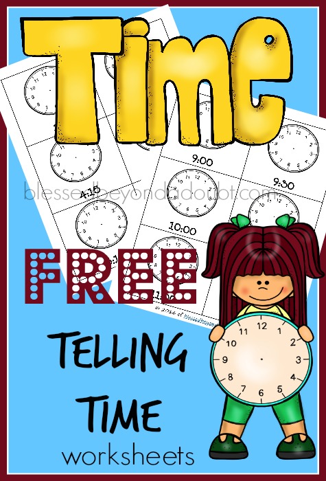 FREE telling time worksheets. I like to laminate them for more durability.