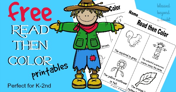 These are perfect for the students who are starting to read and adore coloring. Grab these free fall printables today!