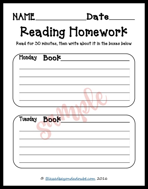 homework about reading