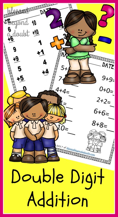 Grab these free double digit worksheets geared towards first graders.