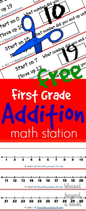Free kindergarten and first grade addition math station station. These are perfect for school or homeschool stations. 