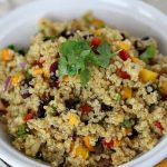 EASY quinoa salad with cranberries and walnuts makes a beautiful side dish. It's extremely healthy and uses no oil. Try it today!