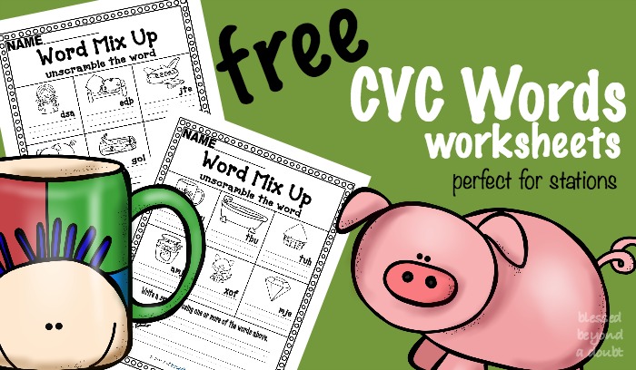 FREE CVC worksheets that are perfect for homeschool or a school setting. 