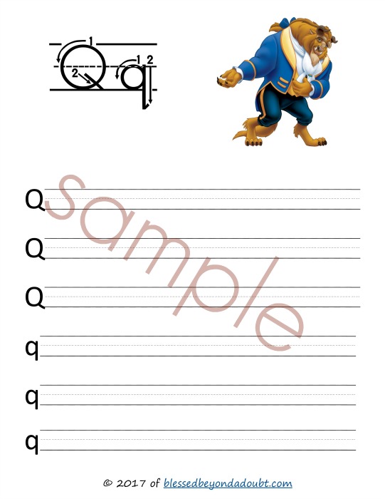 FREE Beauty and the Beast handwriting printable sets that come in print and cursive. Hurry while free!