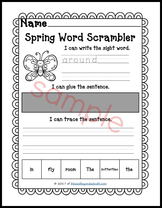FREE sight word worksheets that allows the student to master the dolch sight words.