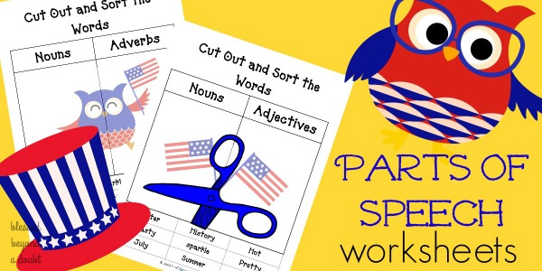 Here are free parts of speech worksheets geared towards 1st and 2nd grades. I like to use these to review my own children in the summer months.