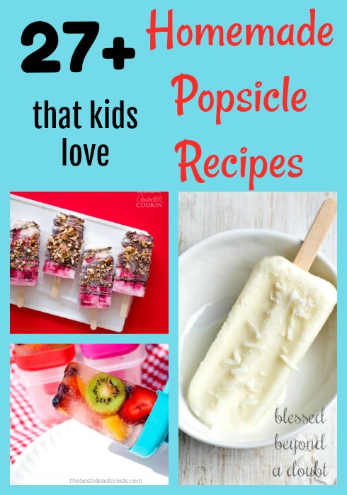 Many refreshing Homemade Popsicle Recipes that your kids will love. Try the sparkle or gummy bear popsicles for a treat. There are so many homemade popsicle recipes to choose from.