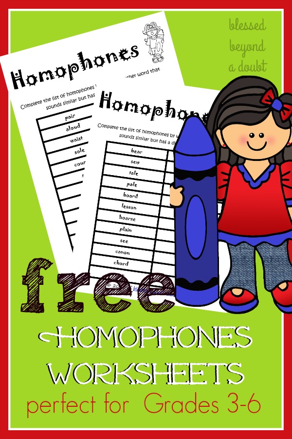 Here are FREE Homophone Worksheets that will help your students master homophones. Check out my weekly idea!