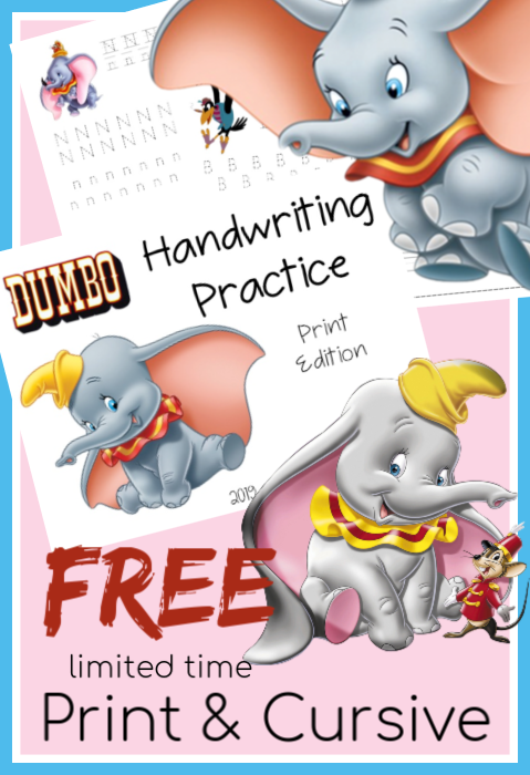 Hurry and grab these free Free Handwriting Resources - Dumbo Edition while they are free. #handwriting #worksheets