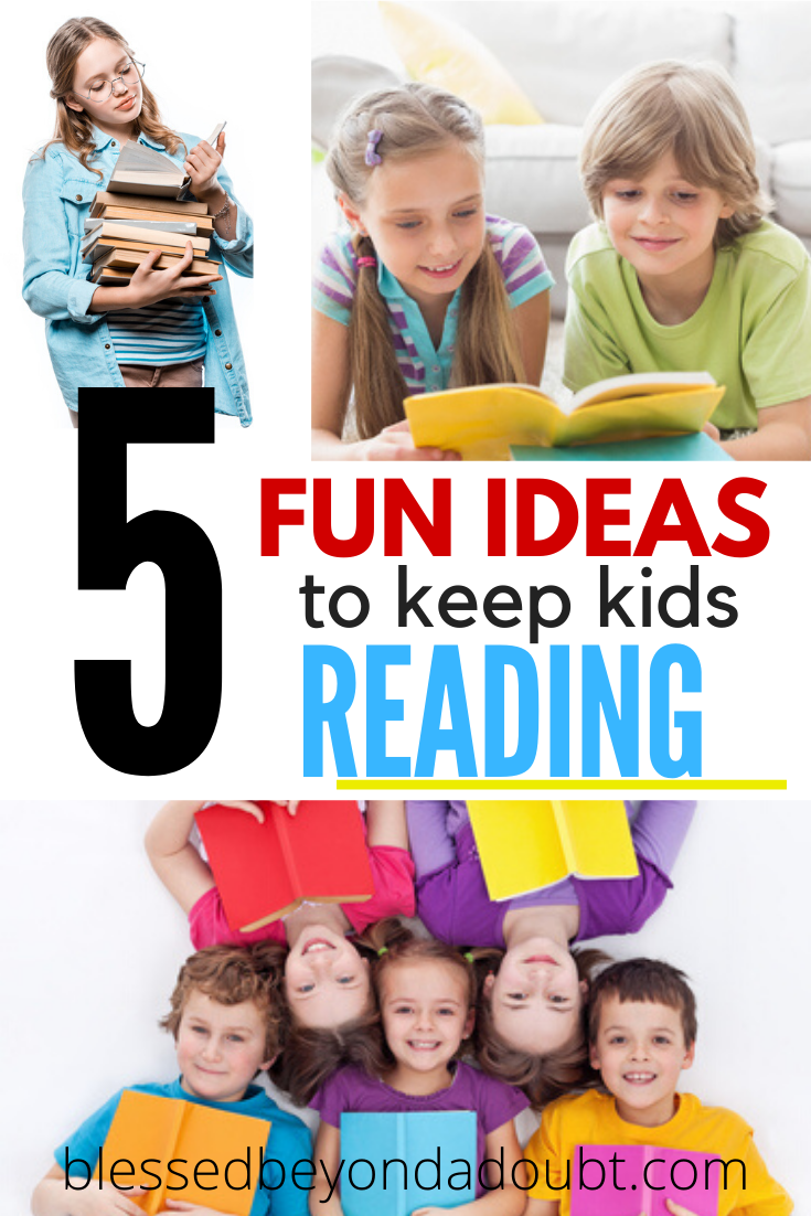 Being a reading teacher I've been asked how to keep your kids reading. Here are my 5 favorite fun ways I encourage my own children to read. They work for the classroom too. #gettingkidstoread #gettingkidstoreadathome #howtogetkidstoread #homeschool #schoolclosure #parents