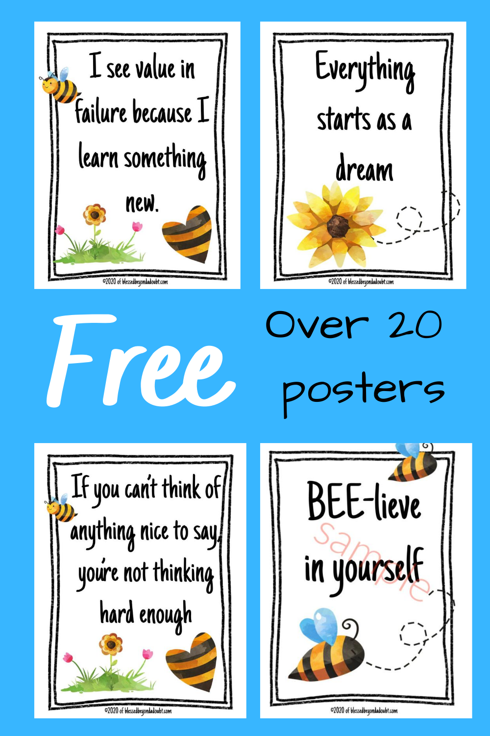 Here are 2 sets of FREE Growth Mindset Posters for classroom. There are over 20 different encouraging quotes. Pick and choose which ones work in your classroom. #growthmindset #growthmindsetquotes #growthmindsetactivities #growthmindsetbulletinboard #growthmindsetbulletinboardfree #growthmindsetquotes #growthmindsetquotesforkids #growthmindsetquotesforkidsposter #growthmindsetbulletinboard