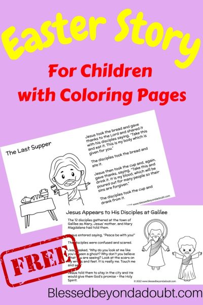 Children just love Easter with all the fun of dyeing Easter eggs and going on Easter egg hunts. However, it is important to teach them the true story of Easter. Your children will love coloring the images in this Easter Story printable as they read about Jesus' crucifixion and resurrection.