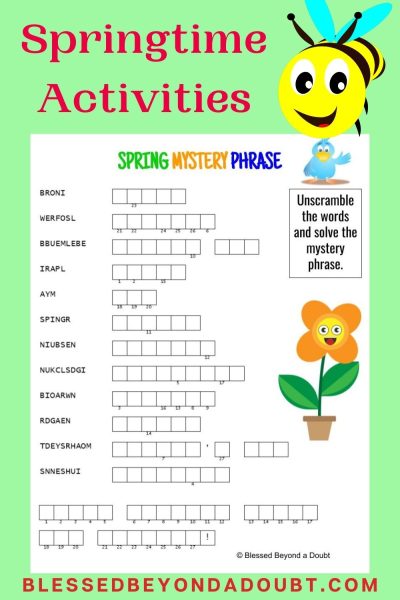 April showers bring May flowers! Spring is upon us. Share these fun spring word puzzles and 10 coloring pages with your children.